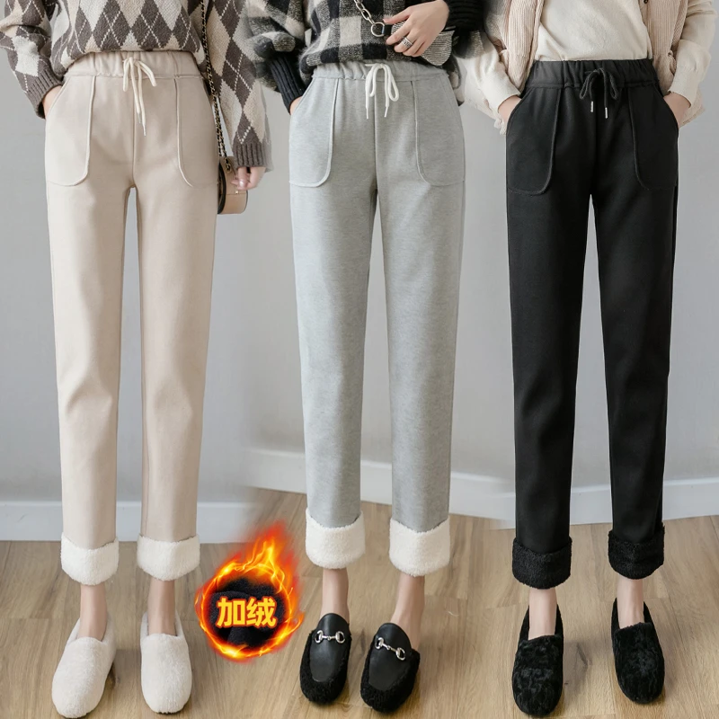 

Women Pants Casual Pants for Women Autumn and Winter Loose Straight Ankle-Tied Harem Pantalones De Mujer