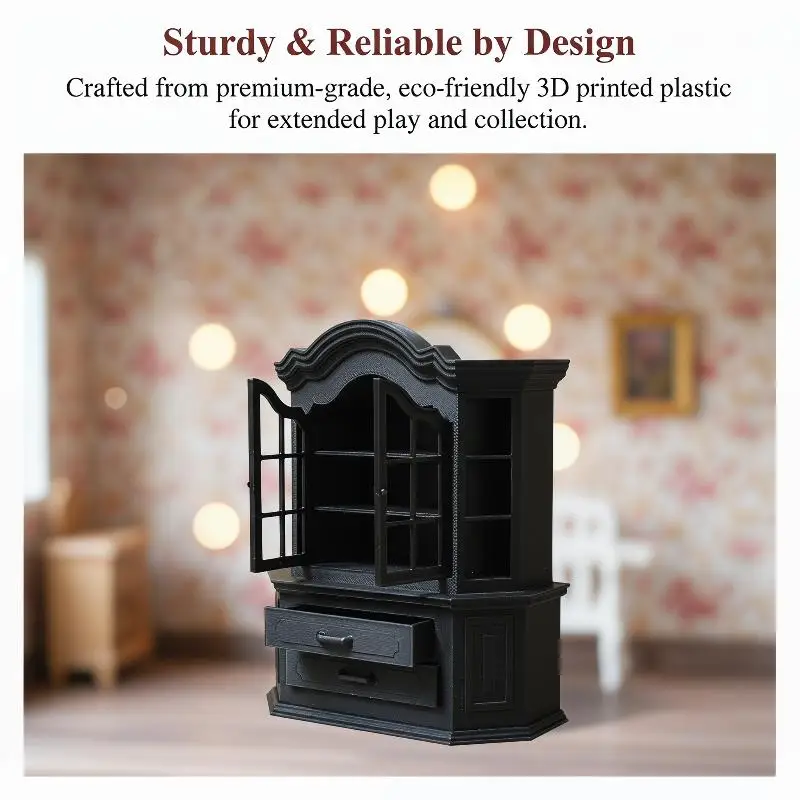 Sturdy Miniature Bookcase for Bedroom Dollhouse Living Room Attractive Plastic