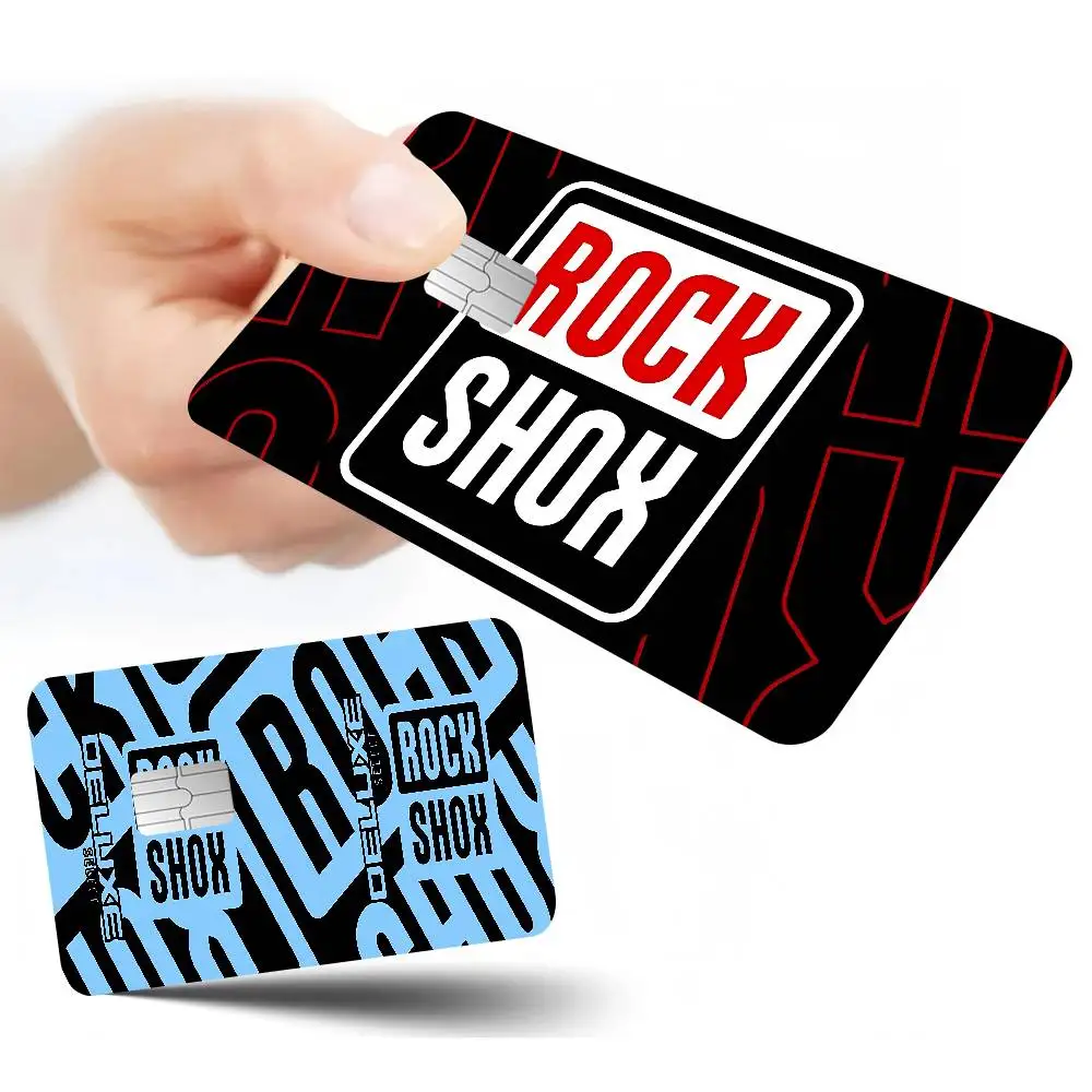 R-Rock-Shox Mountain Bike Cartoon Credit Card Skin Stickers for Bank Card Bus Metro Card Sticker Waterproof Women Gift