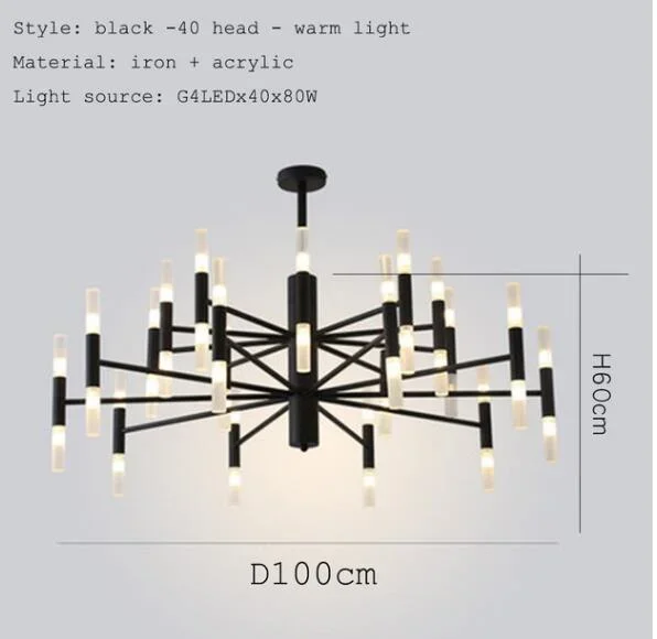 ZIMULONG Acryl Rohr Led Kronleuchter Gold/Schwarz Moderne Led Kunst Anhänger Lampe für Küche Wohnzimmer Loft Schlafzimmer Leuchten 10