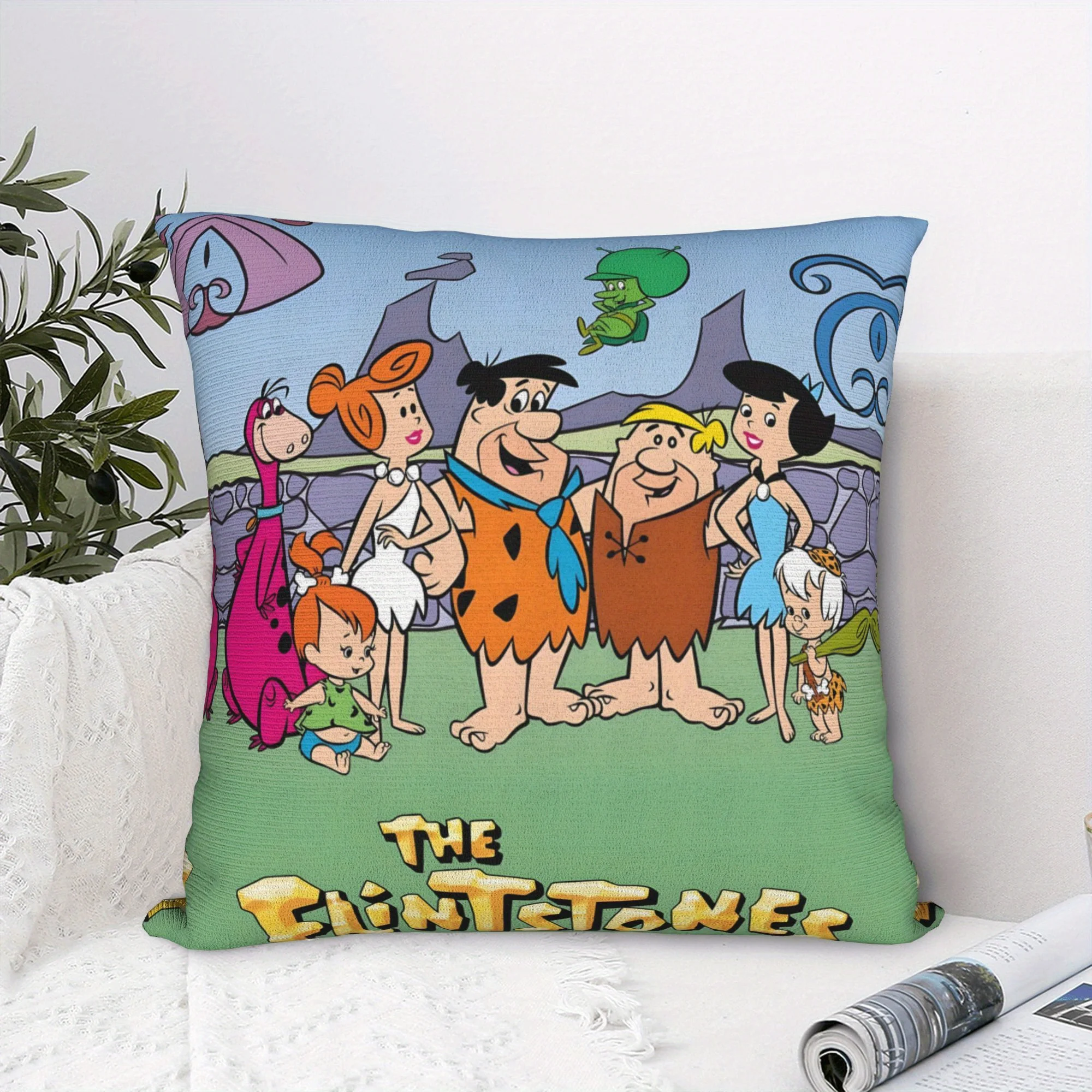 

Flintstones Family Pillowcase - Soft Plush Gift, No Pillow Insert, Retro Cartoon Design for Kids' Room Decor, Fun Home Accessory