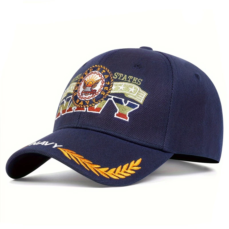 Unisex NAVY Eagle Embroidery Snapback Baseball Caps Spring and Autumn Outdoor Adjustable Casual Hats Sunscreen Hat