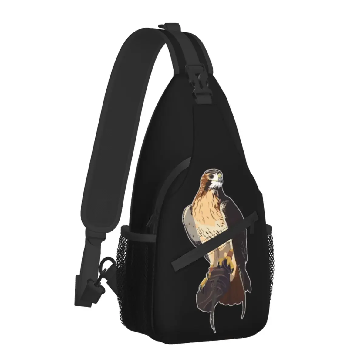 Falconry Austringer Hawk Crossbody Bag Sports Red-Tailed On Glove Chest Bag Unisex Women Man Fashion Shoulder Backpacks Travel