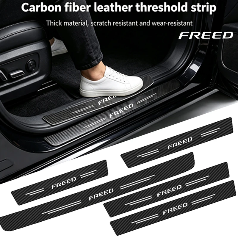 Protector de Umbral de Puerta para Auto, Tira Protectora Anti-Golpes, Adhesivos Decorativos para Umbral Delantero y Trasero para Honda FREED
