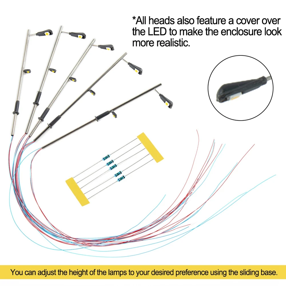 10개 모델 철도 10cm 램프 따뜻한 흰색 가로등 LED 램프 단일 헤드 따뜻한 흰색/흰색 램프 가로등