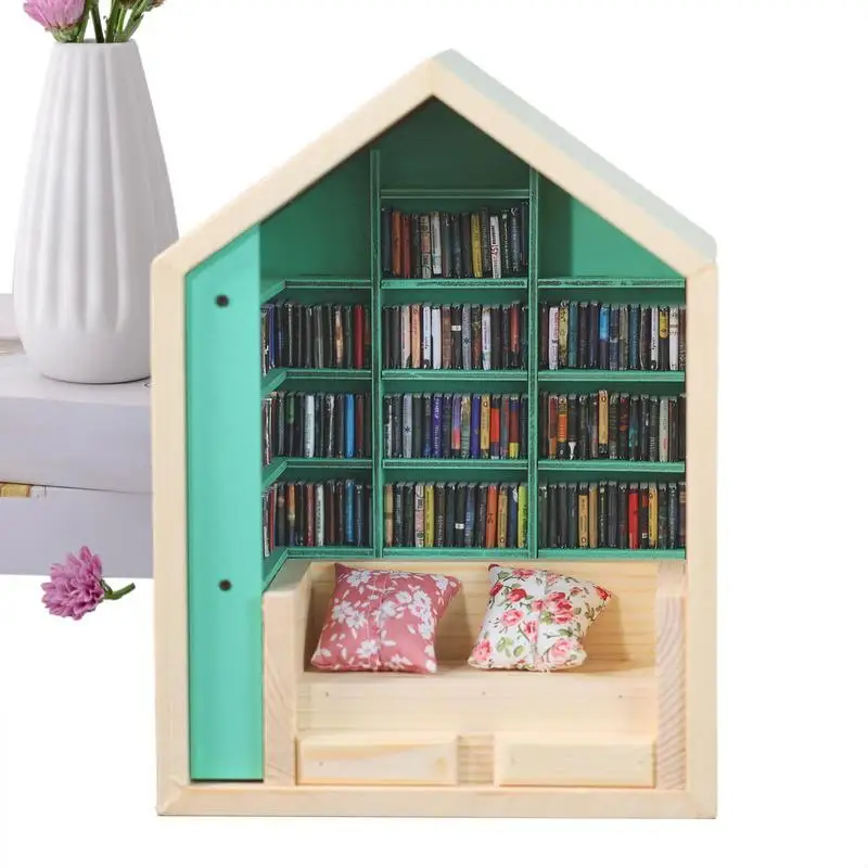 

Bookshelf Decor Reading Statue Wood Book Shelf Library Bookcase Statue Reading Figurine For Kids Bedroom Living Room Family