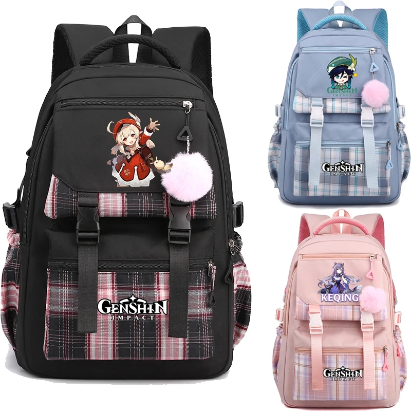 

Game Genshin Impact Print Backpack Students Fashion Graphic Outdoor Schoolbag for Girls Y2K Style Bookbag Women Laptop Mochila