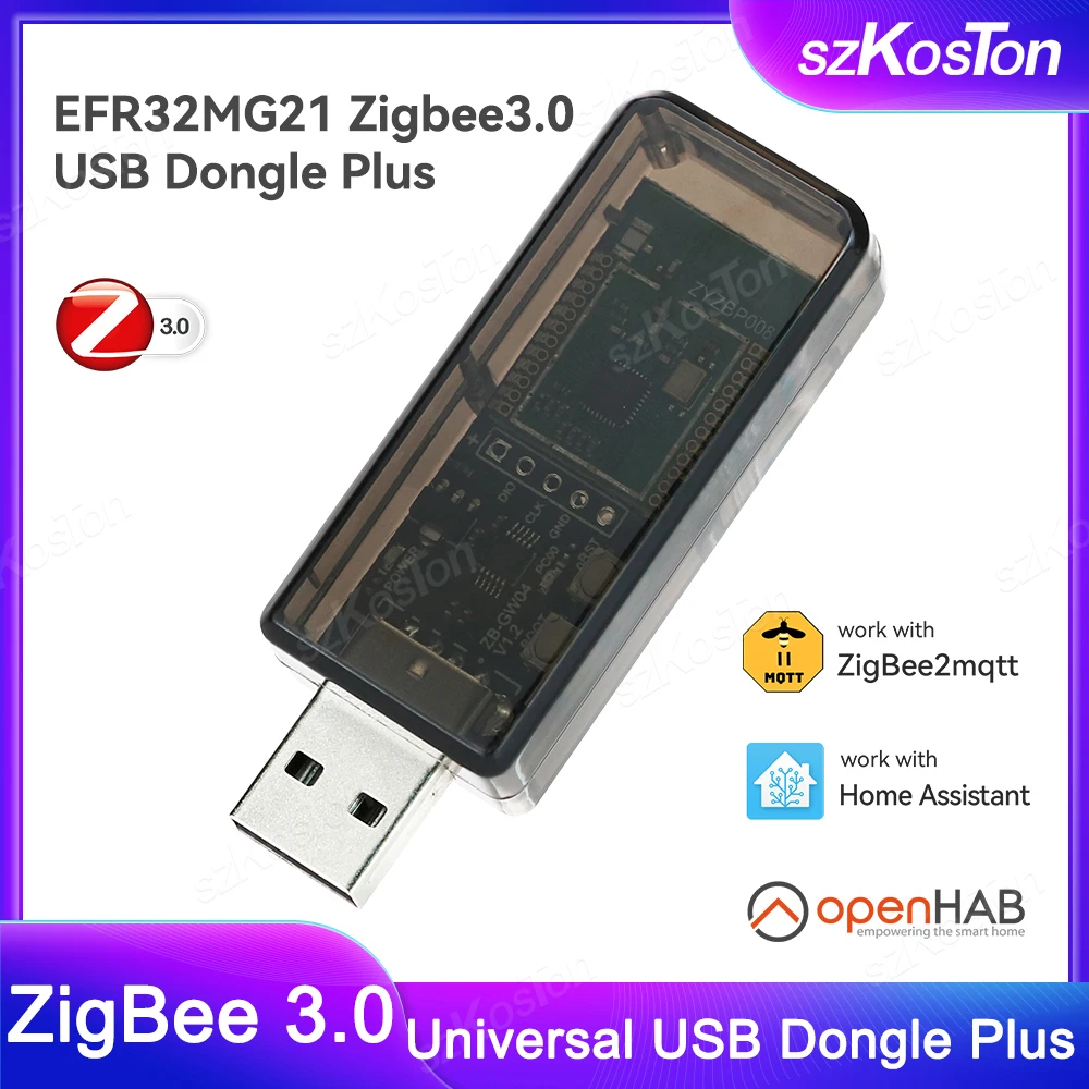 

USB-ключ Zigbee 3,0 Plus EFR32MG21, универсальный шлюз с открытым исходным кодом Zigbee, работает с домашним помощником openHAB Zigbee2MQTT ZHA NCP