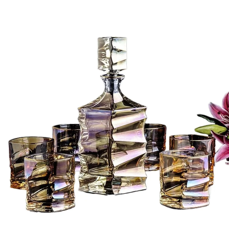 

Original imported gold crystal glass red wine glass goblet wine glass 7-piece wine set