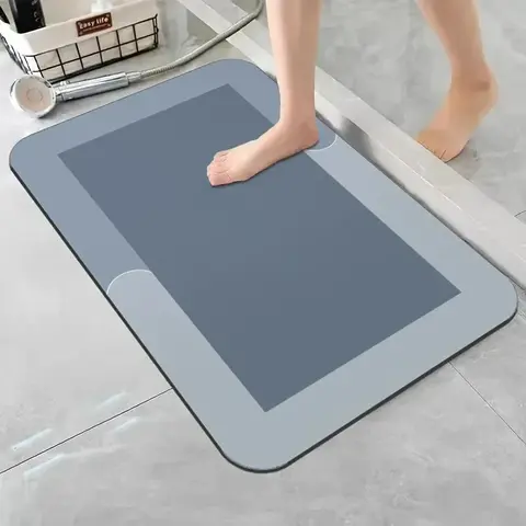 珪藻土バスマット、超吸水性、滑り止め、速乾性フロアマット（シャワー、バスルーム、寝室、キッチン、ランドリー、RV用）