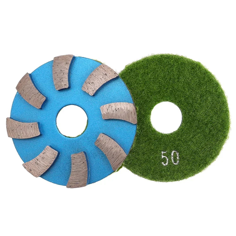 3PCS 3inch Diamond Concrete and Stone Polish Segmented Turbo Double Diamond Cup Grinding Wheel