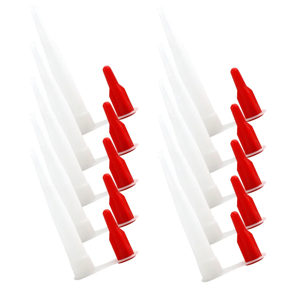 

10Pcs Red Hat Caulk Nozzles Durable Plastic Sealant Applicator Tips Leakproof Cap Caulking Tool DIY Replacement