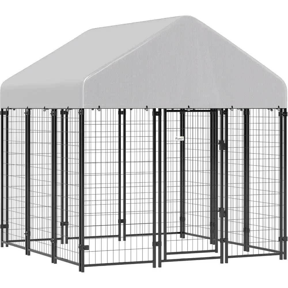 Heavy-Duty 6' x 6' x 6' Outdoor Dog Kennel with UV-Resistant, Waterproof Cover for Large Dogs, Chickens, and Ducks
