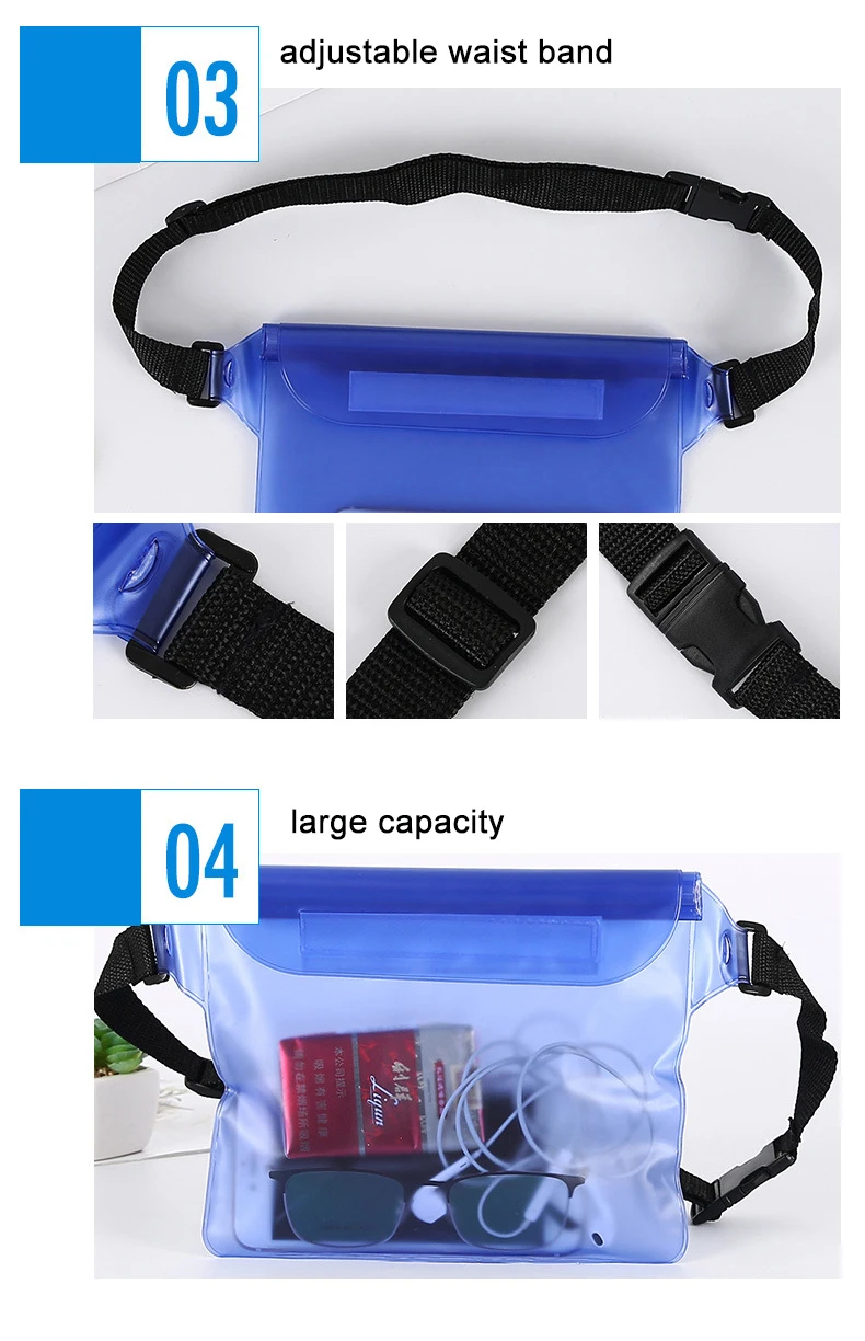 Swimming Waist Bags Waterproof Belt Bag for Phone Diving Fanny Bags Beach Accessories Dry Bag