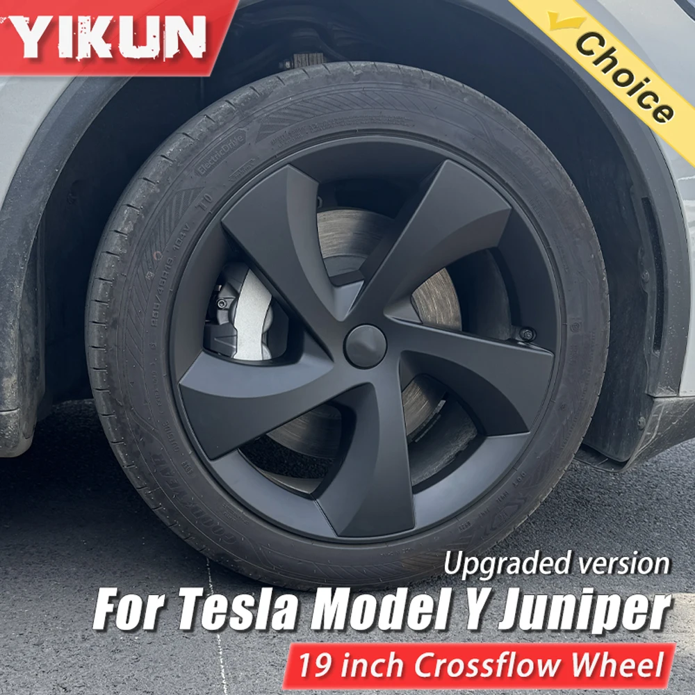 

4PCS HubCaps for Tesla Model Y Juniper 19 Inch 2025+ Performance 19" inch Crossflow Wheels Cover Replacement Rim Car Accessories