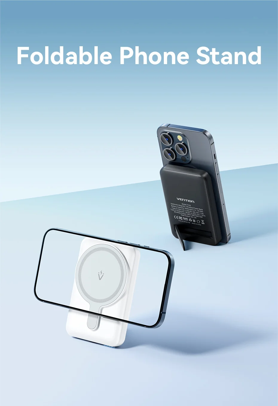 Carregador Portátil Power Bank Magnético Vention 5000mAh
