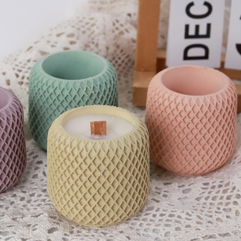 Cylinder Candle Jar Silicone Mold DIY Handmade Planter Plaster Concrete Cement Resin Jewelry Storage Box Casting Molds Home Deco