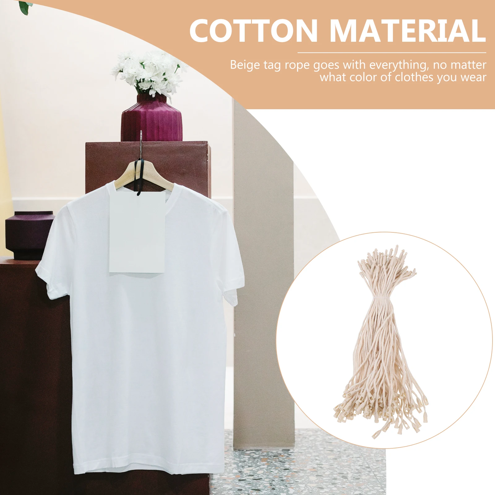 

1000pcs Cotton Tag For Clothing Price Tags Hanging Security Ropes Apparels Tag Clasp Cord Fasteners Gift Hanger Ropes Label