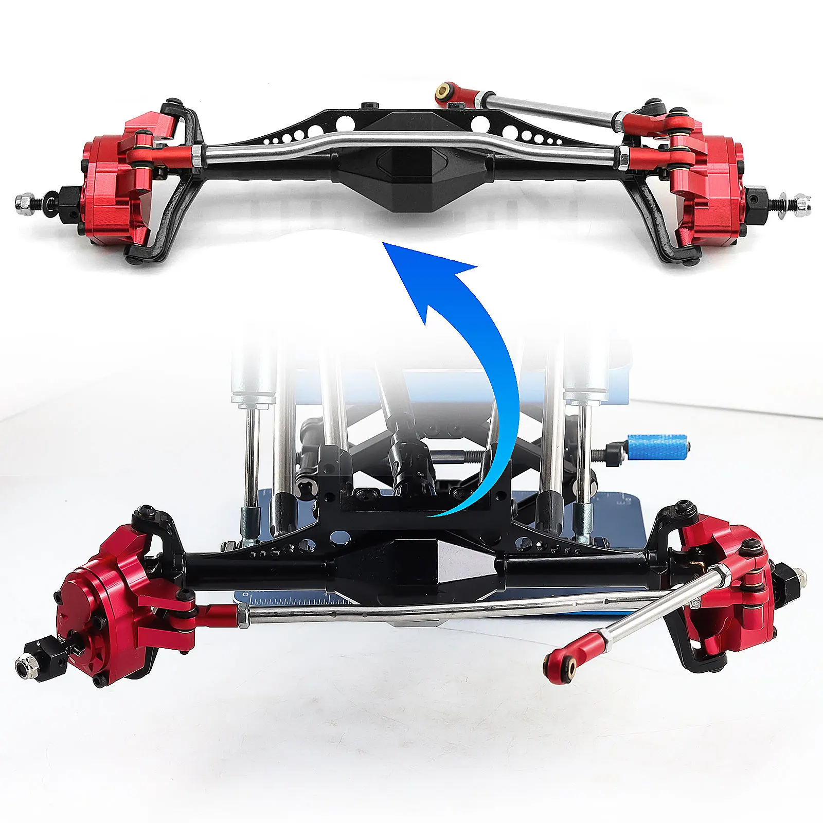 

CNC Aluminum Front Rear Axle Set for 1/10 Axial SCX10 III Capra UTB Currie F9, Upgrade Axles for RC Crawler Car, Direct Fit for