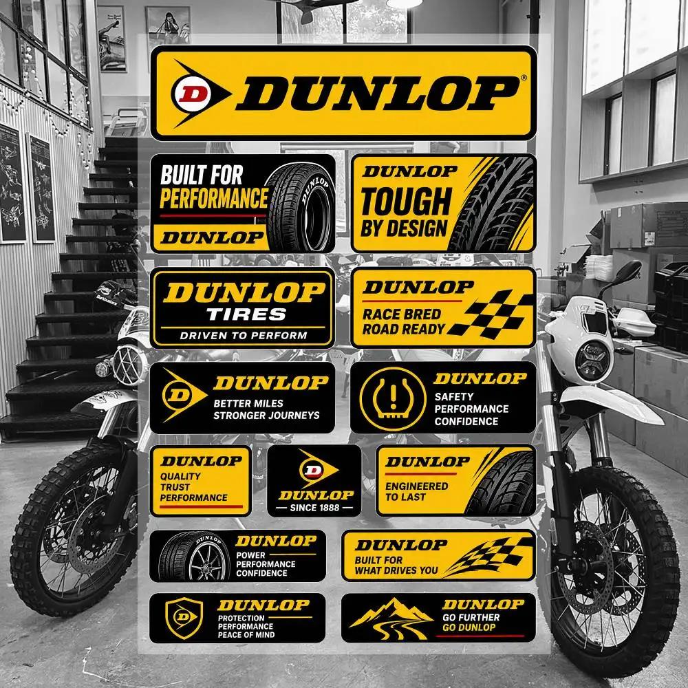 D-u-nlop Ästhetische Graffiti Wasserdichte PVC-Aufkleber für Auto Motorrad Skateboard Helm Notizbuch