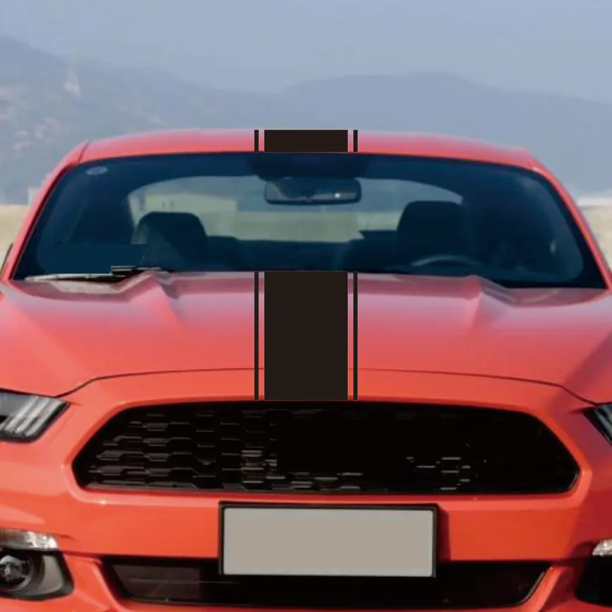 For Ford Mustang Center Racing Stripe Vinyl Decal Kit Car styling