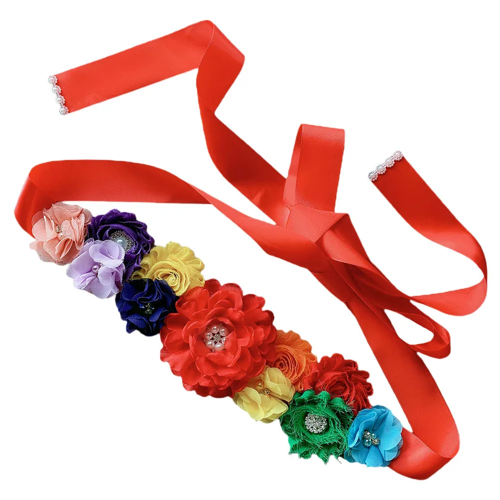 

1Pcs Pregnant Women Waistband Floral Pearl Belt Fashion Decorative Waist Band Party Supply Elegant Woman Waist Belt Ornament