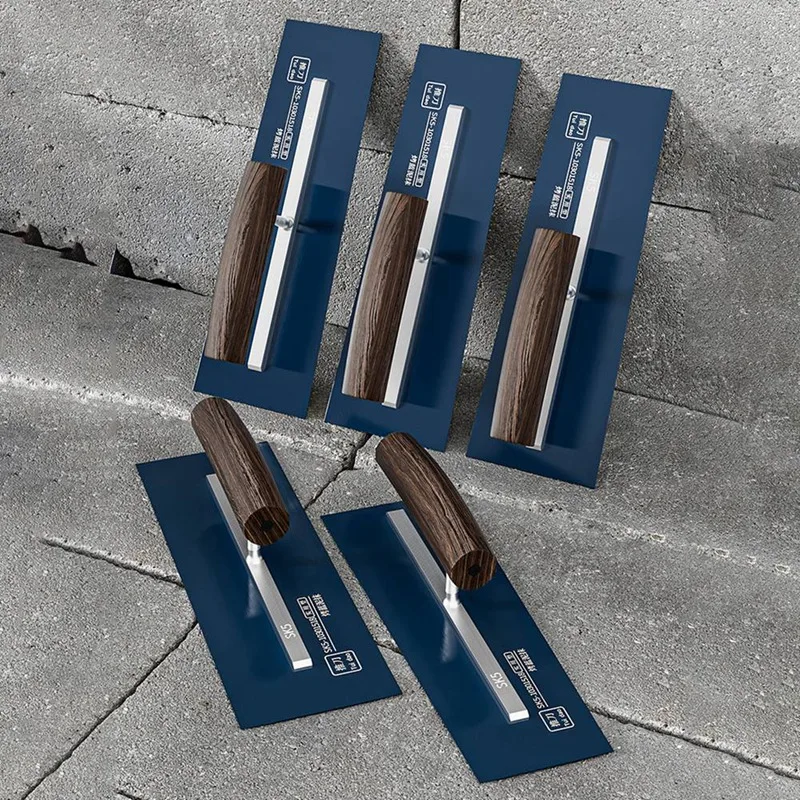 Цементный шпатель ABHU, штукатурный шпатель для гипсокартона толщиной 0,5 мм, стальной шпатель SK5 с ручкой из дерева венге, L-образный хвостовик