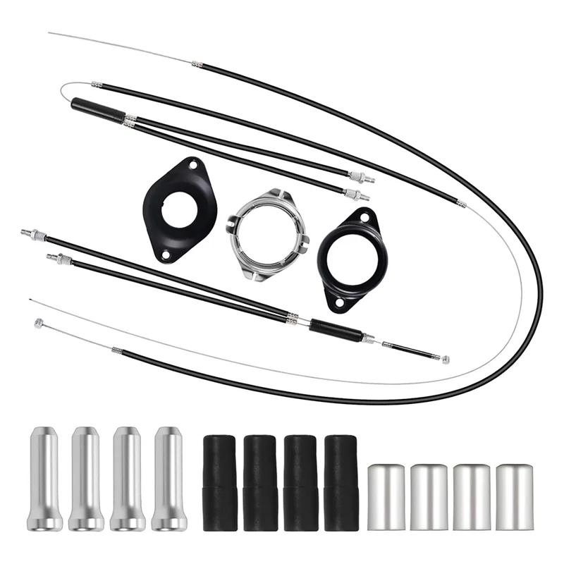 

BMX Bicycle Brake Lines Set For Most Gyro Bikes, Bike Gyro Brake Cables Front+ Rear With Spinner Rotor Complete Set