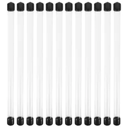 12 Pcs Transparent Hard Plastic Incense Tube With Lid Portable Fragrance Sticks Storage Round Acrylic Container Dustproof Sealed
