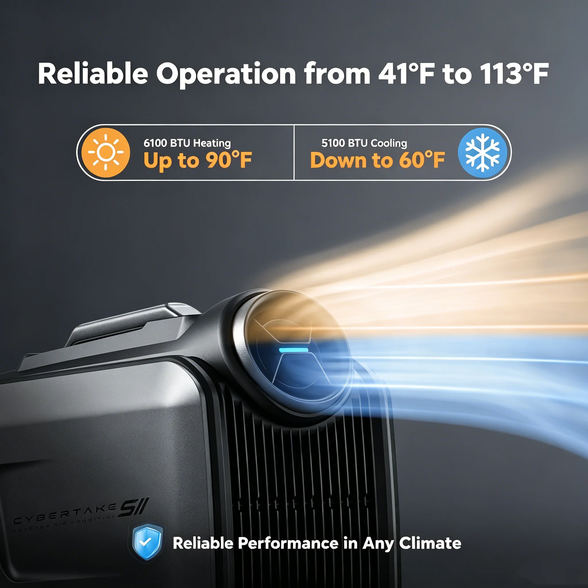 Cybertake S2 Pro Portable Air Conditioner Indoor Outdoor Universal Comfort Device Fashion Appearance Durable Overall Design Brings Cozy Using Experience Suitable For Vacation Outings Family Leisure And Long Term Outdoor Activity Use