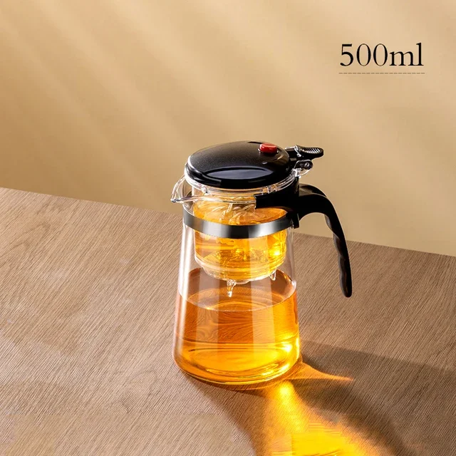 500ML Transparent Glass Teapot   Tea Household Coffee Kettle With Lid Coffee And Tea Tableware Coffeeware Teaware