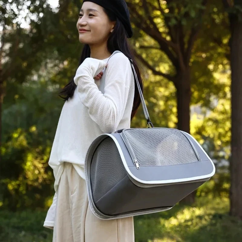 Tragbare Handtasche für Haustiere, Katzen und Hunde, atmungsaktive Tragetasche für den Sommer, Reisetasche für Welpen und Kätzchen, Umhängetasche, Haustier-Tragetasche, Zubehör – Detail 11
