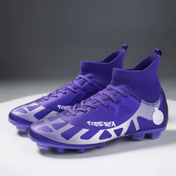 Professional Men's Futsal Football Boot Trendy Purple Children's Soccer Shoes High Quality Outdoor Football Sports Shoes For Men