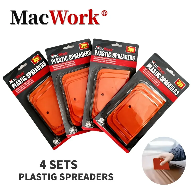 

4 Set 4/5/6 Inch Body Filler Spreaders Automotive Reusable Spreader Tools for Applying Fillers Putties Glazes Caulks and Paint