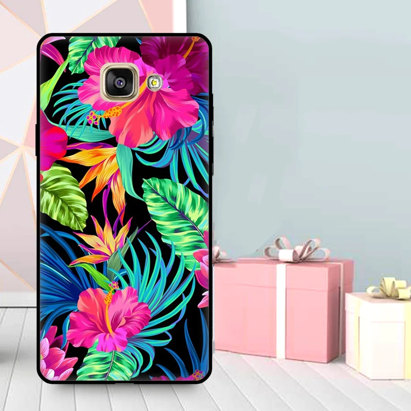 Tropical aloha Hibiscus  pattern Case For Samsung Galaxy A3 A5 2016 2017 A6 A7 A8 A9 2018 J1 J3 J4 J5 J6 Plus J7 J8 Cover view 2