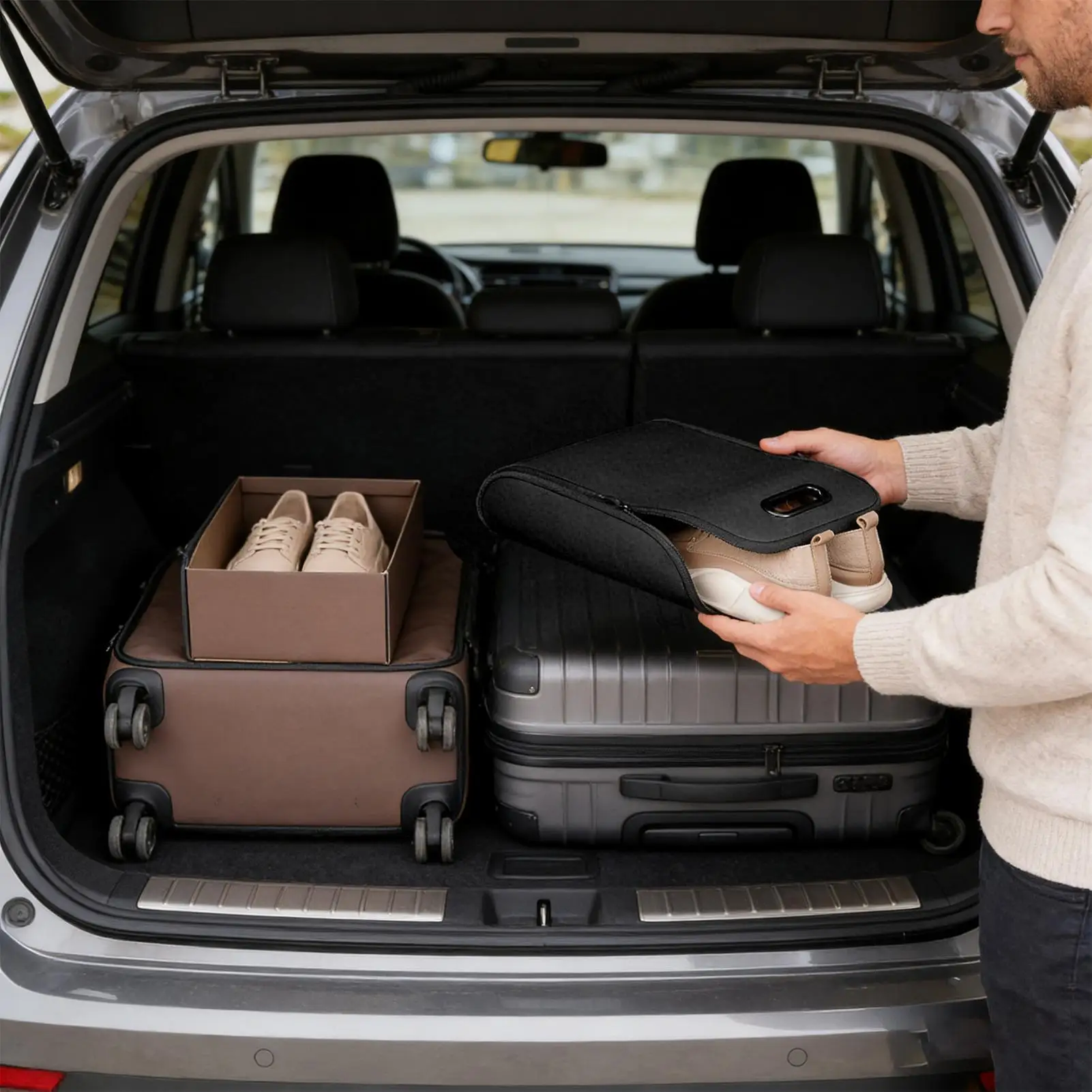 

Органайзер для обуви в автомобиль из искусственной кожи, контейнер для хранения в багажнике автомобиля, органайзер для обуви в багажник авто, для автомобиля, фургона, седана, дома, прихожей