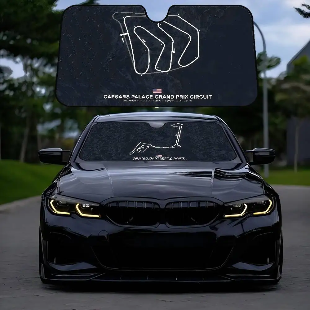 

Extreme Track Imola Monaco Track Circuit Автомобильный солнцезащитный козырек Автомобильный солнцезащитный козырек для окна Внутренняя передняя перегородка с двойным кольцом Солнцезащитный козырек