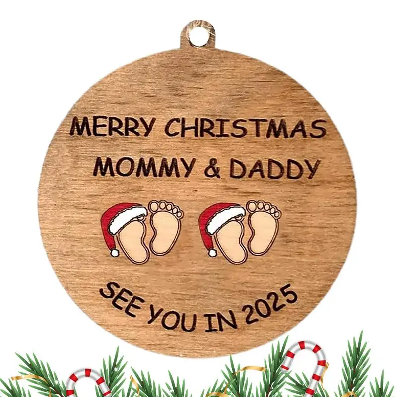 See You In 2025 Christmas Tree Ornament Coming Soon Pregnancy Announcement Baby Coming Ornament For Window Doors New Year