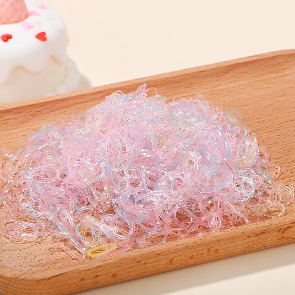 

500Pcs/bag Girls Colourful Disposable Rubber Band Hair Ties Headband Children Ponytail Holder Bands Kids Hair Accessories Gift