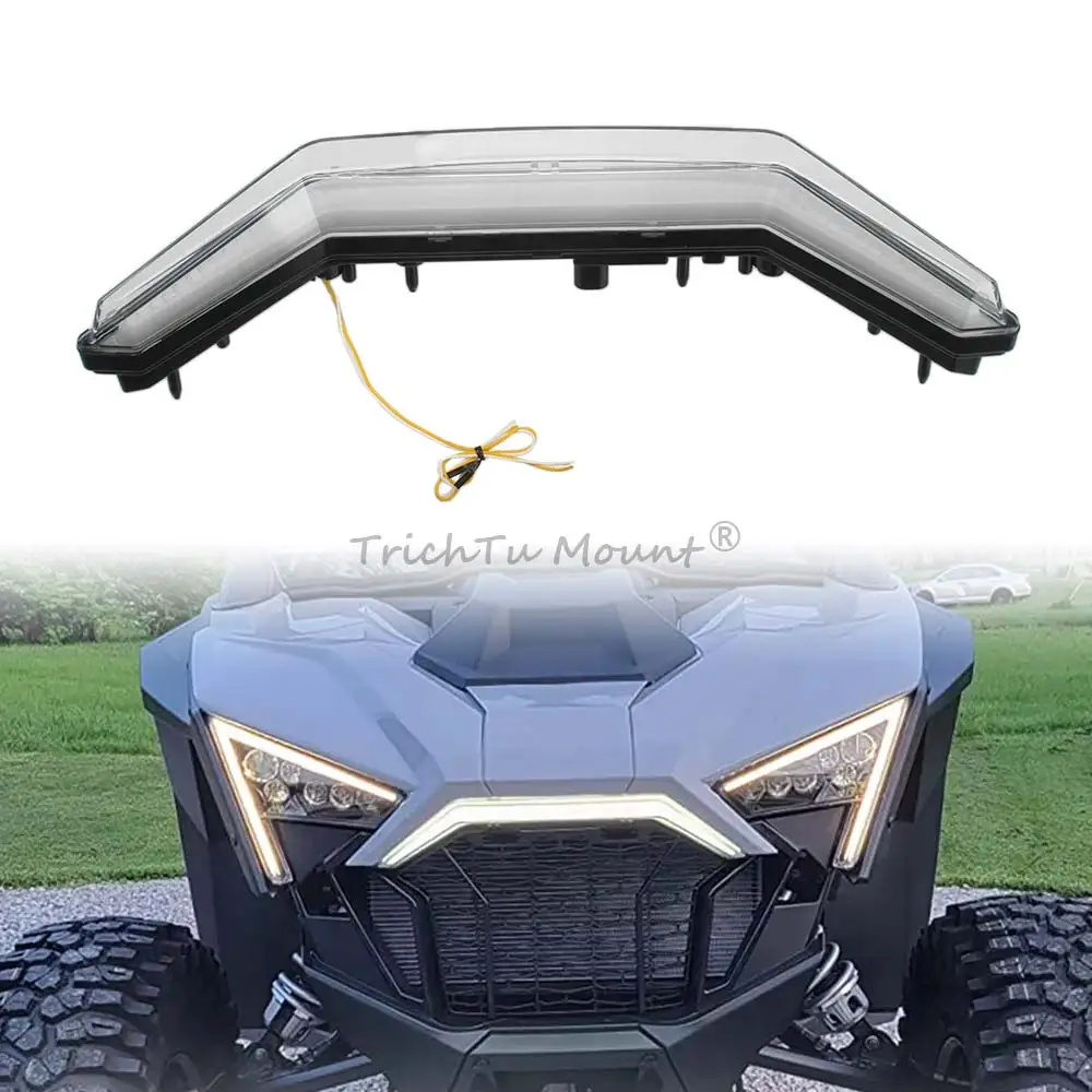 

ATV UTV Front LED Accent Light with Turn Signal Center Grill Lamps for Polaris RZR Turbo R PRO XP 2020-2024 Replace #2884346