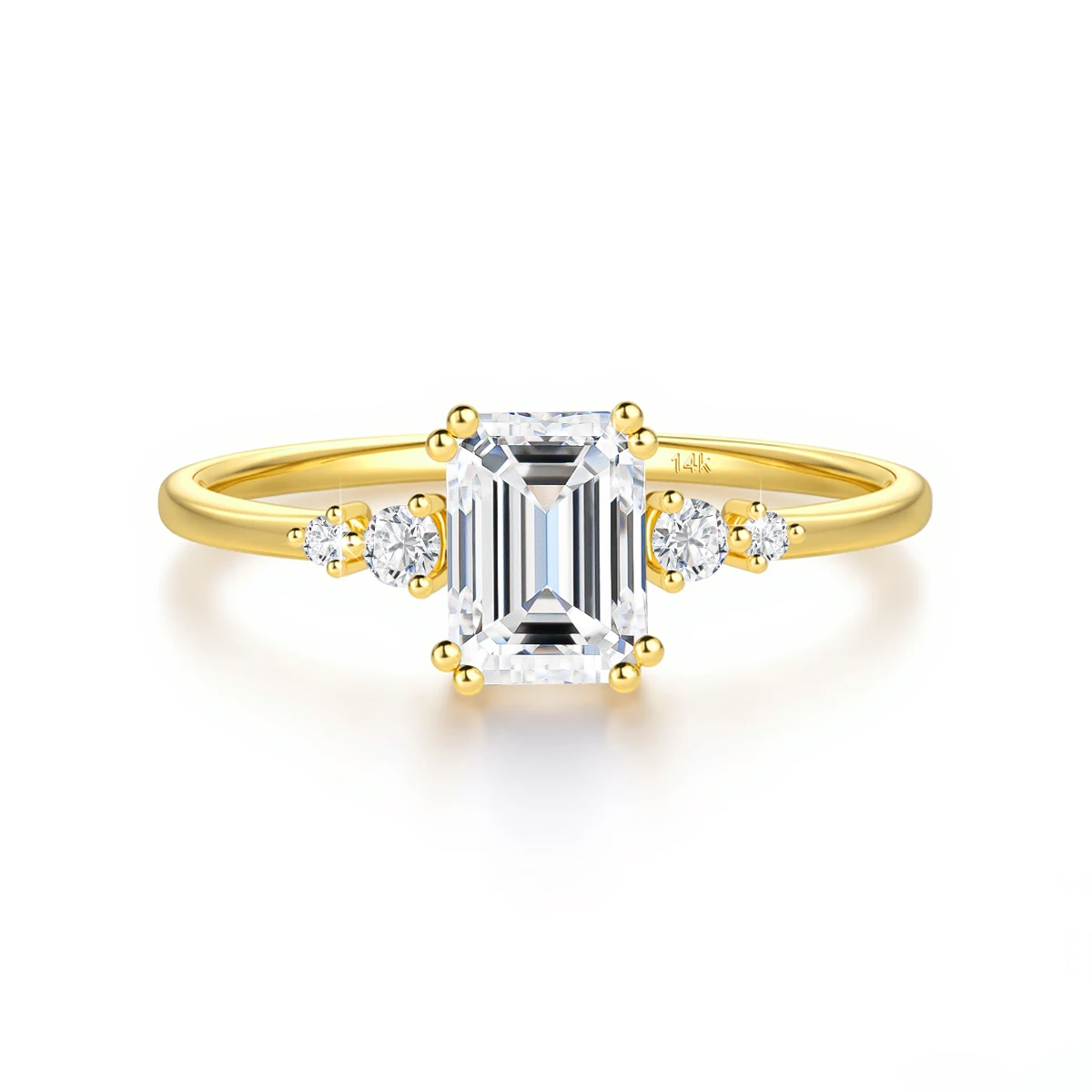 

Szjinao 14k Gold Emerald Cut Ring For Woman 5*7mm 1ct Stone Moissanite Jewelry au 585 Engagement Gift With Certificate Wholesale