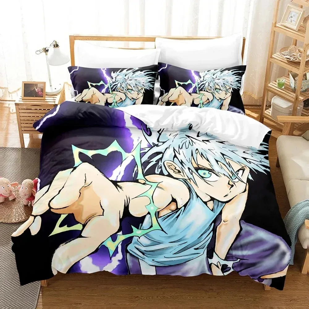 

New Hunter X Hunter Bedding Set For Bedroom Soft Modern Bedspreads Comefortable Kids Duvet Cover Quilt Cover And Pillowcase