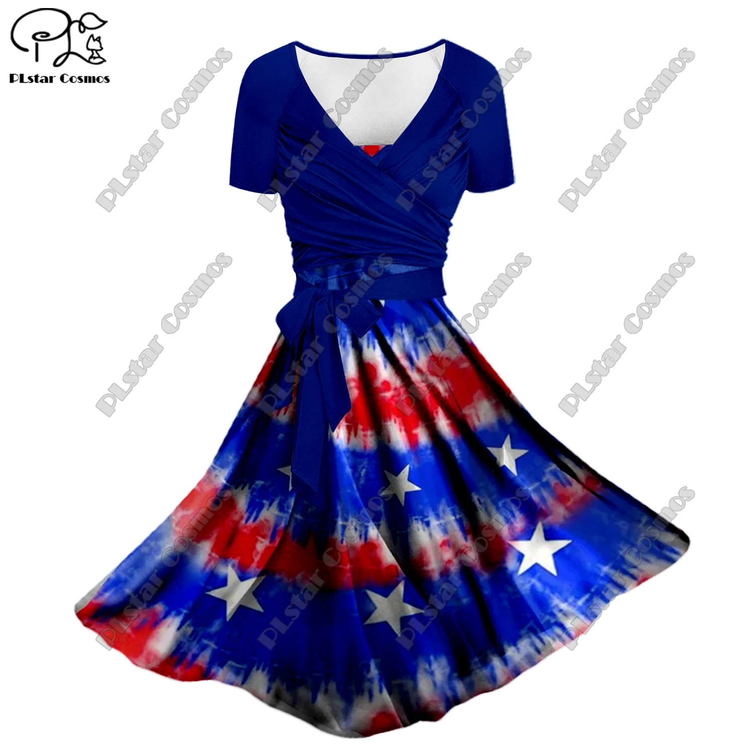 3D Printed Flower Color Gradient Floral Summer A-Line Suspender Skirt Bow Twill Top Ladies Two-Piece Set Series   4