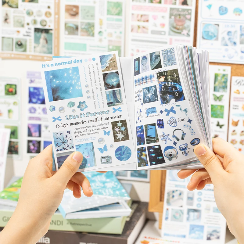 30 Sheets Cute Flash Decorative Cut Film Y2K Sticker Book Sticker Journal Handbook Scrapbooking Decoration Aesthetic Stickers