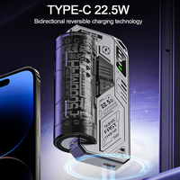 5000mAh 22.5W Fast Charging External Power Bank Battery Cyber​​​​​ Mech Style Portable Dual Port Removable Replaceable Battery