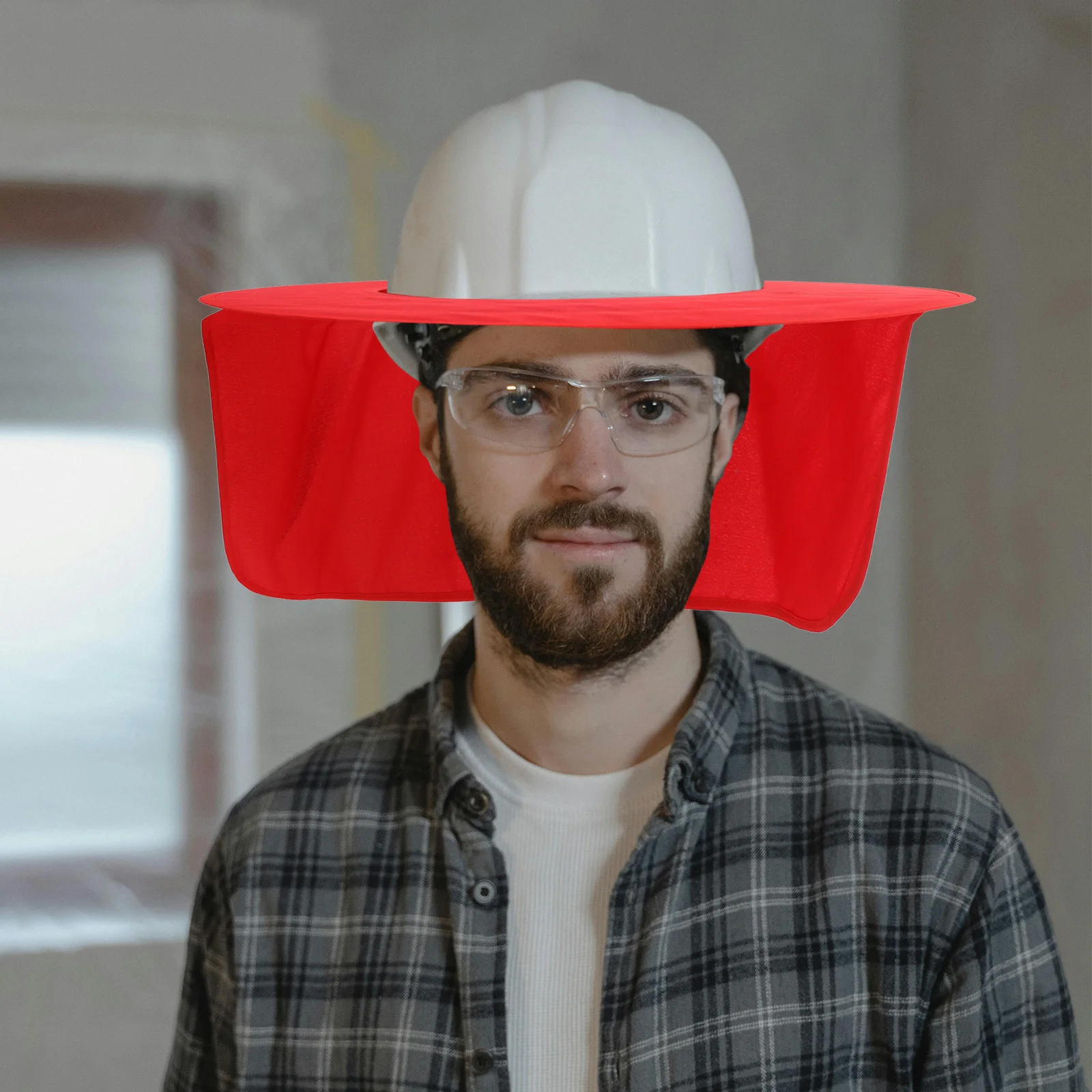 

Hard Hat Sunshade Wide Brim Neck Protector for Construction Gardening Cycling Outdoor Work SafetyHelmet Visor Durable Cloth