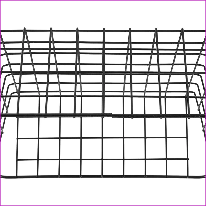 

Hollow Iron Wired Basket, Storage Baskets Metal Basket Without Interlining Bathroom Kitchen Organizer Black-A57M