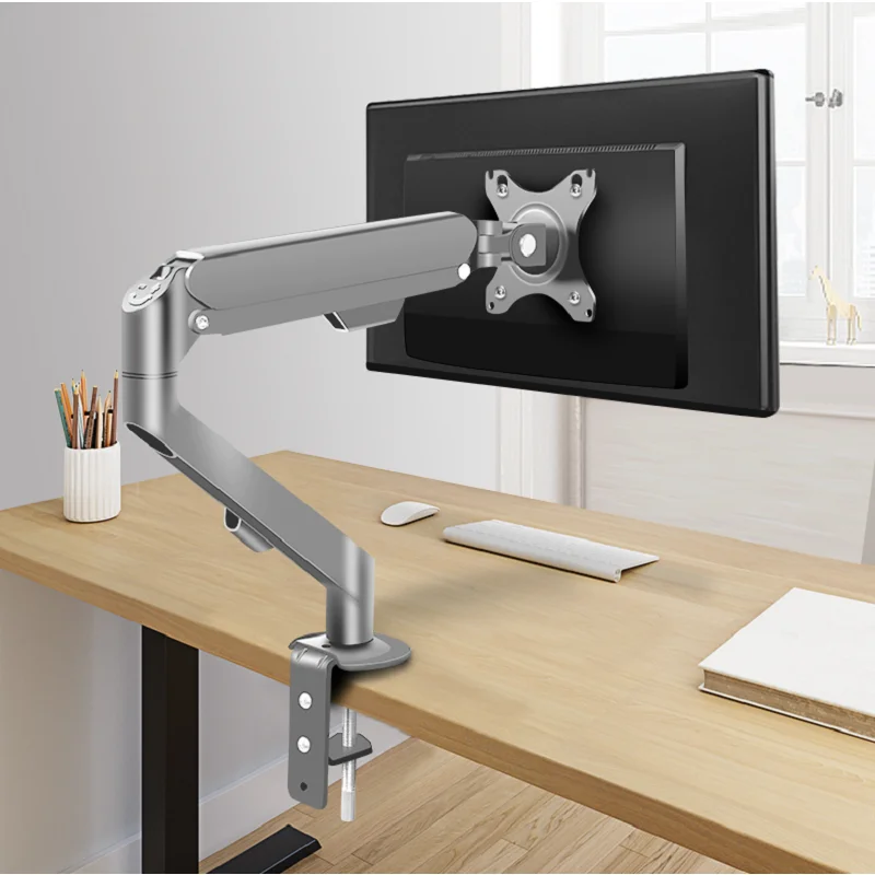 데스크탑 가스 용수철 LCD LED 모니터 거치대 관절 암, 풀 모션 스트럿 Soport TV 스탠드 마운트 PC 지지대 M5, 17-34 인치, 9kg 하중