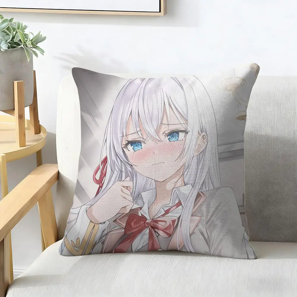 Kawaii A-Alya Feelings In Russian Cushion Cover Natural Linen Organic Fabric Double-Sided Printing Breathable For Decor