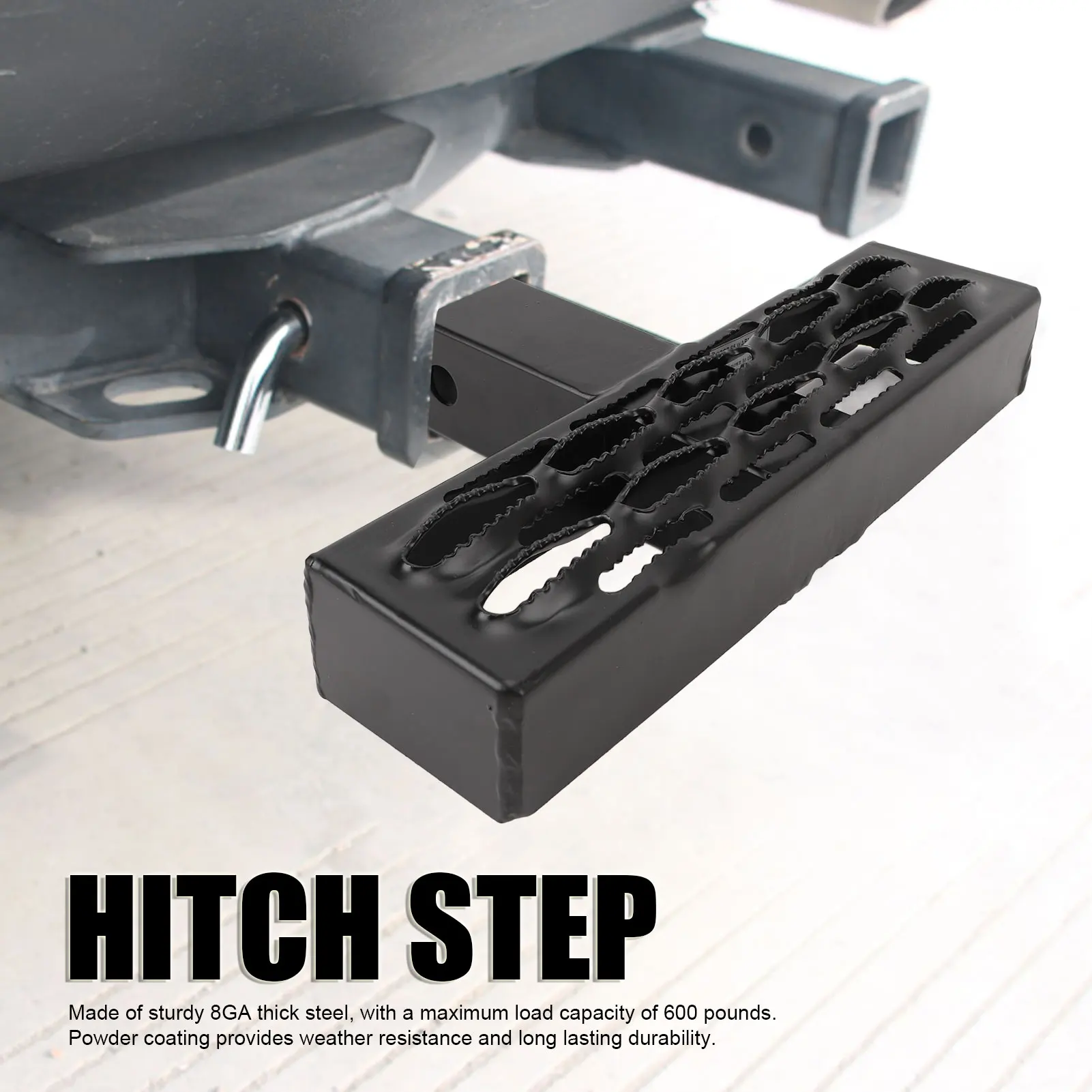 Hitch Step 600lbs Load Capacity Heavy Duty 2in Receiver Hitch Step with 5/8in Pin for Car SUV Pickup Truck RV Trailer Hitch Step